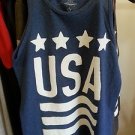 Dark Blue USA PEACE SIGN Tank Top USA FLAG Fashion tank top Tank Top tee S-XL