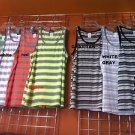 Gray Tan Stripe tank top T- shirt Men's Casual Fashion Tank Top shirt  S-2X