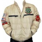 Mens white long sleeve bomber jacket by London Basic S-XL Millitary Jacket NWT