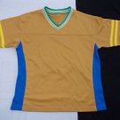 Gold V neck Football Jersey Black short sleeve football jersey  T shirt L