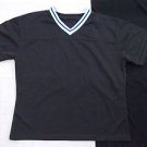 Black V neck Football Jersey Black short sleeve football jersey  T shirt L,3XL
