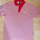 Red white stripe polo shirt Mens red white stripe short sleeve polo shirt L-2X