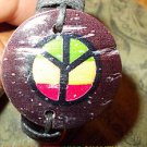 PEACE SIGN  RED BLACK GOLD WRIST BAND Vintage Dress Hand crafted wrist band