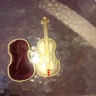 Vintage style metal Guitar jewelry box Velvet enterior Guitar Jewelry Box