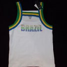 Girls White BRAZIL Tank Top Jersey BRAZIL Sleeveless Jersey T shirt XL BRAZIL