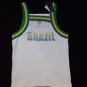 Girls White BRAZIL Tank Top Jersey BRAZIL Sleeveless Jersey T shirt XL BRAZIL