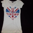 England United Kingdom T shirt White UK ENGLAND 2012 BLING V-NECK T SHIRT