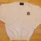 Bernards Royal Navy White Long sleeve V-neck Sweater Casual V neck sweater 2X