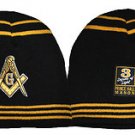 Prince Hall Mason Masonic Black Gold skull Beenie Beanie Cap Freemason skull cap