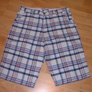 Mens red blue white plaid walking shorts Plaid Casual Beach skater Shorts W38