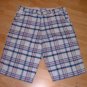 Mens red blue white plaid walking shorts Plaid Casual Beach skater Shorts W38