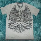 Gray short sleeve V neck T-Shirt Machine short sleeve V-Neck Tee Shirt L