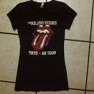 Womens Black short sleeve Rolling Stones US Tour Vintage Style T SHIRT S-XL NWOT