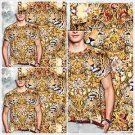 SUBLIMATION Tiger Cheetah Print short sleeve T shirt Animal Print T-Shirt M-2X