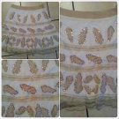 Womens tan white Skirt Women's stitched beaded lace dress casual skirt size M