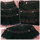 Womens Green polyester ruffle Skirt Women's stitched dress casual skirt size M