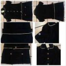 Womens Black Military style Button Dress Lady's Brown button up casual dress M