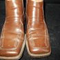 Brown zip up dress shoe boot Mens high top Leather dress shoe Boot  8.5 ZIP UP