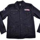 Mens black long sleeve jacket by Fusion M-2X Army inspired military jacket Black