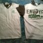 Enyce white gray short sleeve V neck T shirt Gray white short sleeve t shirt L