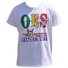 ORDER OF EASTERN STAR White short sleeve T shirt S-4X OES White short sleeve Tee