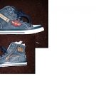 Mens Blue high top denim sneaker shoe SZ 7.5-12 US NIB