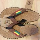 BRAND NEW BOB MARLEY FOOTWEAR MENS HEMP TAN/BROWN SANDAL FLIP FLOP PICK A SIZE
