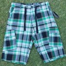 Sean John Green white black cargo shorts  Sean John Plaid cargo shorts W30