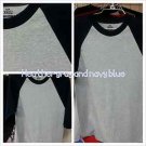 Heather Gray Blue  Long sleeve baseball T shirt  PRO CLUB BASEBALL TEE  S-2X