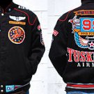 Mens Black long sleeve Tuskegee Airmen jacket M-5X Redtails 99th Squadron Jacket