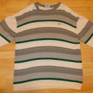 South Pole White green gray short sleeve crew neck sweater cotton sweater XL