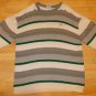South Pole White green gray short sleeve crew neck sweater cotton sweater XL