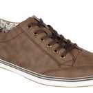 Mens brown low top sneaker shoe low top leather sneaker shoe 6.5-12 Tie up