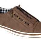 Mens brown low top sneaker shoe low top leather sneaker shoe 6.5-12 Zip up