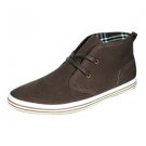 Mens dark brown  high top sneaker shoe casual canvas high top sneaker 6.5-12