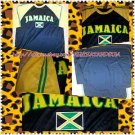 black  gold green short sleeve JAMAICA Soccer jersey Jamaica short sleeve Tee 3X
