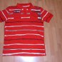 Mens red short sleeve polo shirt by ALL NAVY SZ:L NWOT Red stripe polo shirt