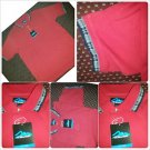 Mens Red black polo shirt short sleeve cotton blend short sleeve polo shirt  XL