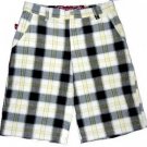 Mens yellow black plaid shorts by Superfly plaid walking golf shorts W30-40W