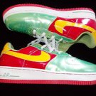 White Green Red low top sneaker shoe Nike Air Force One Tennis Shoe 10US
