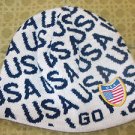 TEAM USA  BLUE WHITE BEENIE EMBROIDERY EMBROIDED SKULL CAP BEANIE