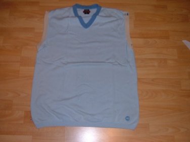 Blue sleeveless V neck Sweater Mecca Light Blue V Neck Sweater XLT