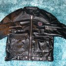 Mens black long sleeve black leather jacket Black Monogram leather jacket XL/60
