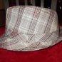 Men Women Unisex Mauve Fedora Hat Fedora Hat Light Pink plaid band NEW 57CM NWOT