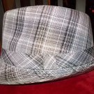 Men Women Unisex Fedora Hat Fedora Hat with Tan black plaid band NEW 56CM NWOT