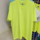 SAFETY YELLOW SHORT SLEEVE V NECK T SHIRT  PRO CLUB COMFORT T SHIRT S-3X 6PACK