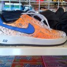 White orange blue low top sneaker shoe Nike Air Force One Tennis Shoe 9US NWOB