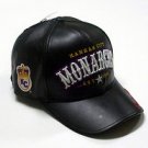 Negro League Black leather Baseball cap hat Kansas City Monarch baseball Cap Hat