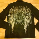 Black Cotton long sleeve jacket Black military inspired jacket Mens Jacket  M-2X