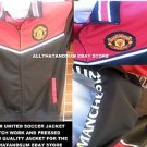 Manchester United Black red Long sleeve track Soccer Jacket MLS Soccer top L-2X